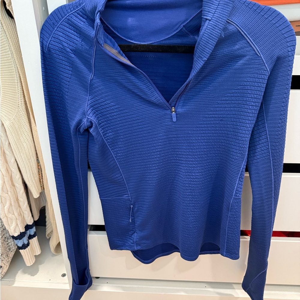 Women's Blue Long sleeve half zip